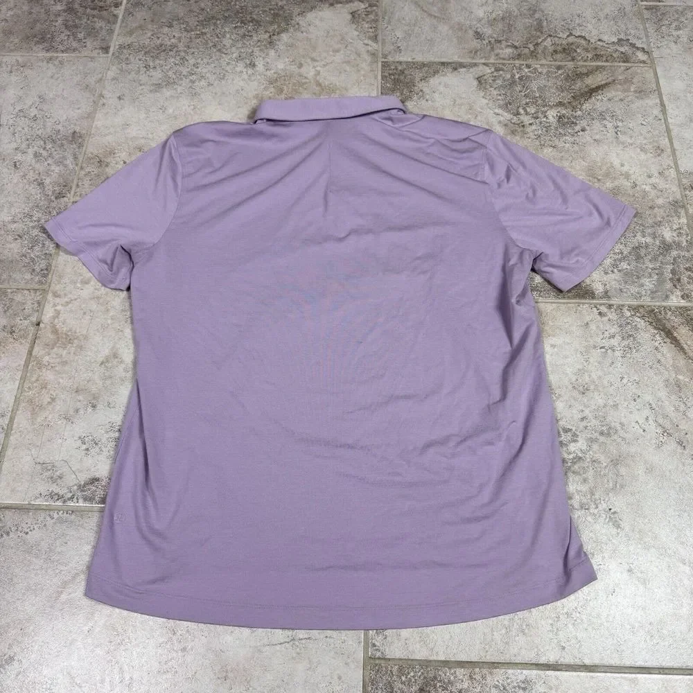 Lululemon Polo Shirt Mens 2XL Evolution Dusty Rose Short Sleeve Casual Stretch